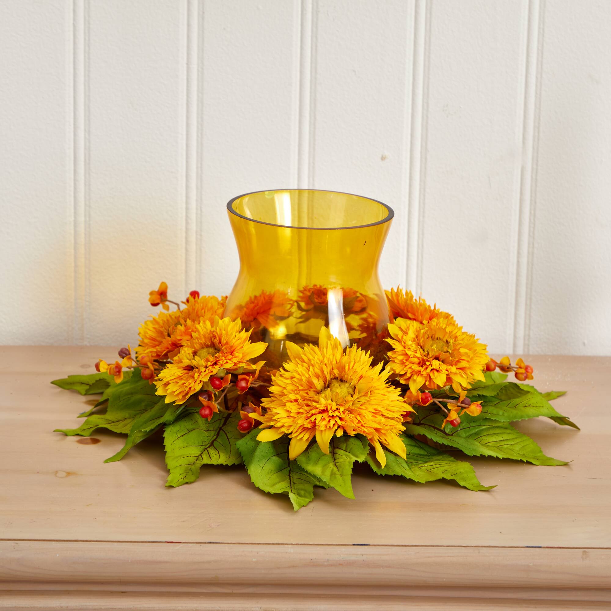 7.5" Golden Sunflower Candelabrum Arrangement